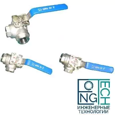 Шаровые краны трехходовые нержавеющие из стали AISI316 (CF8M) ABRA-BV15 DN8-80 PN40 резьба/резьба c ISO верхним фланцем, с рукояткой, T-порт и L- порт Шаровые краны трехходовые нержавеющие из стали AISI316 (CF8M) ABRA-BV15 DN8-80 PN40 резьба/резьба c ISO верхним фланцем, с рукояткой, T-порт и L- порт Казань