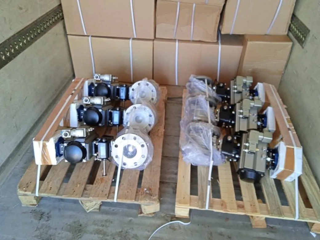 Нержавеющие шаровые краны с пневмоприводами