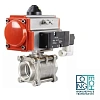 Шаровый кран нержавеющий с пневмоприводом двойного действия ABRA BV11 KP/KPM ArTorq PA DA (-20°C...+80°C) Ду 15-100 Казань