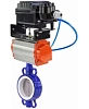 Затвор дисковый поворотный DN.ru WBV3432P-2W-Fb-H Ду40 Ру16, корпус - углеродистая сталь WCB, диск - нержавеющая сталь 316L, уплотнение - PTFE, с пневмоприводом PA-DA-083 и с электропневматическим поворотным позиционером YT-1000RSN с обратной связью Казань