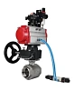 Кран шаровой DN.ru BV3232P(2pc)-FP-T-ISO-H Ду65 Ру40, полнопроходной внутреннняя резьба, нержавеющая сталь SS316, PTFE, с пневмоприводом PA-DA-083, с пневмораспределителем 4V320-08 220В, с БКВ APL-210N, с ручным дублером MON2-450-T28-ISO, с БПВ AFC2000 Казань