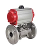 Кран шаровой DN.ru BV3131P(3pc)-FP-F-ISO-H Ду40 Ру40 полнопроходной трехсоставной, нержавеющая сталь SS304, фланцевый, уплотнение - PTFE, с пневмоприводом DN.ru PA-DA-065 двойного действия Казань