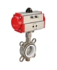 Затвор дисковый поворотный DN.ru WBV3232P-2W-Fb-H Ду125 Ру16, корпус - нержавеющая сталь 316L, диск - нержавеющая сталь 316L, уплотнение - PTFE, с пневмоприводом DN.ru PA-DA-105 двойного действия Казань