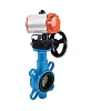 Затвор дисковый поворотный DN.ru WBV1132N-2W-Fb-H Ду150 Ру16, корпус - чугун GG25, диск - нержавеющая сталь 316L, уплотнение - NBR, с пневмоприводом DN.ru PA-DA-105 двойного действия, с ручным дублером MON3-700-T38-ISO Казань
