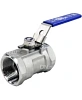 Кран шаровой DN.ru BV3232P-SP-T-H Ду32 Ру63 стандартнопроходной двухходовой, нержавеющая сталь SS316, внутренняя резьба, уплотнение - PTFE, ручка-рычаг Казань