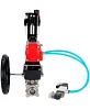 Кран шаровой DN.ru BV3232P(3pc)-FP-W-ISO-H Ду15 Ру63, полнопроходной под приварку, нержавеющая сталь SS316, уплотнение - PTFE, с пневмоприводом PA-DA-052, с пневмораспределителем 4V320-08 220В, с ручным дублером MON1-250-T26-ISO, с БПВ AFC2000 Казань