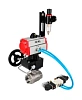 Кран шаровой DN.ru BV3232P(2pc)-FP-T-ISO-H Ду20 Ру63, полнопроходной внутреннняя резьба, нержавеющая сталь SS316, уплотнение - PTFE, с пневмоприводом PA-DA-052, с пневмораспределителем 4V320-08 220В, с ручным дублером MON1-250-T26-ISO, с БПВ AFC2000 Казань