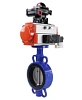 Затвор дисковый поворотный DN.ru WBV1432E-2W-Fb-H Ду80 Ру16, корпус - чугун GGG50, диск - нержавеющая сталь 316L, уплотнение - EPDM, с пневмоприводом DN.ru PA-SA-105 с возвратными пружинами, с пневмораспределителем 4V320-10 220В, с БКВ APL-210N Казань