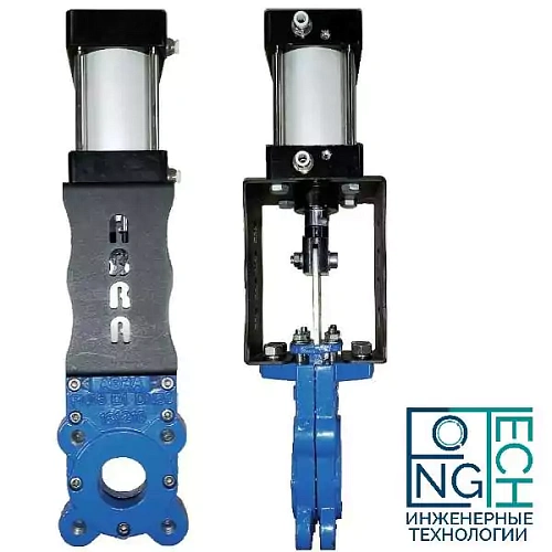Задвижка шиберная (затворы ножевые) ABRA-KV-03 с пневмоприводом Задвижка шиберная (затворы ножевые) ABRA-KV-03 с пневмоприводом Казань